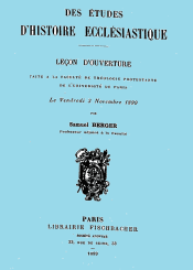 des etudes d'histoire ecclesiastique