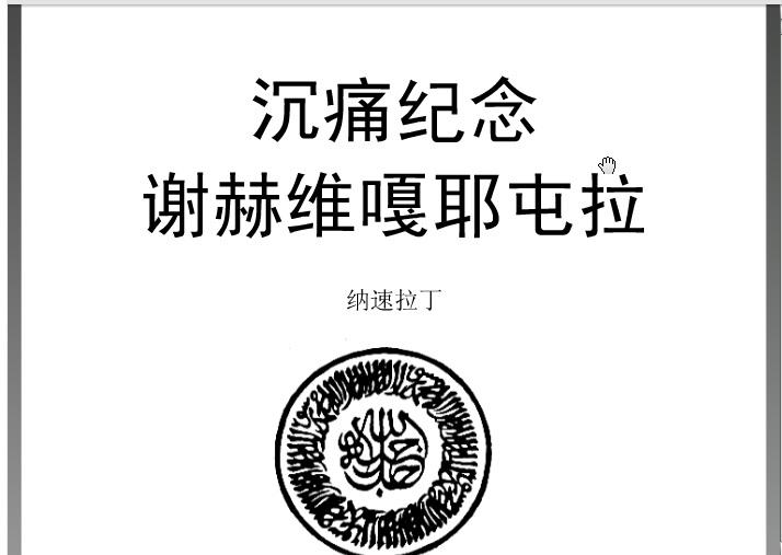 沉痛纪念谢赫维嘎耶屯拉