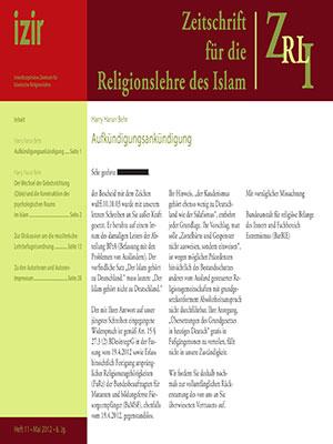 Zeitschrift für die Religionslehre des Islam (ZRLI), Heft 11
