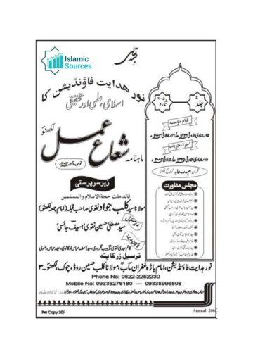 ماہنامہ شعاع عمل نومبر-دسمبر ۲۰۱۲